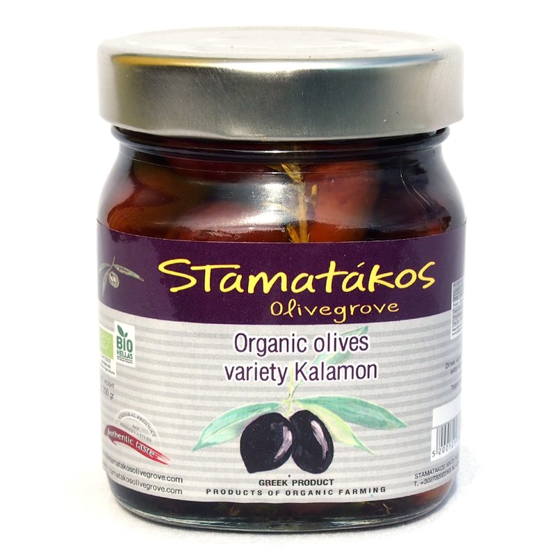 Masline kalamata, bio, 290g, Stamatakos Olivegrove