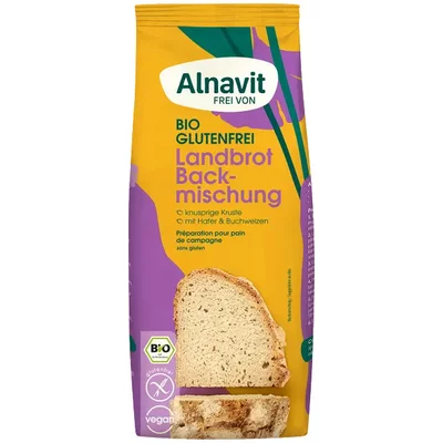 Mix pentru paine fara gluten, bio, 450g Alnavit