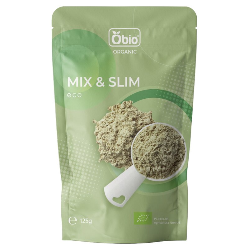 Mix & Slim pudra cu spirulina si chlorella bio, 125g - Obio