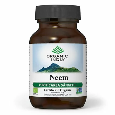 Neem | Antibiotic si Antifungic Natural, 60 cps, Organic India