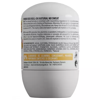 No Sweat deodorant natural pentru adolescente, 50ml, Nimbio