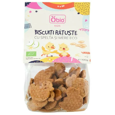 Biscuiti ratuste cu spelta si mere bio 100g Obio PRET REDUS