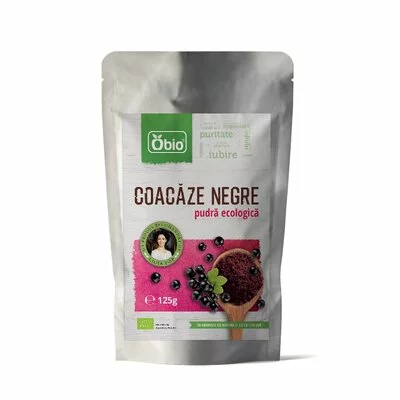 Coacaze negre pudra bio, 125g - Obio - PRET REDUS