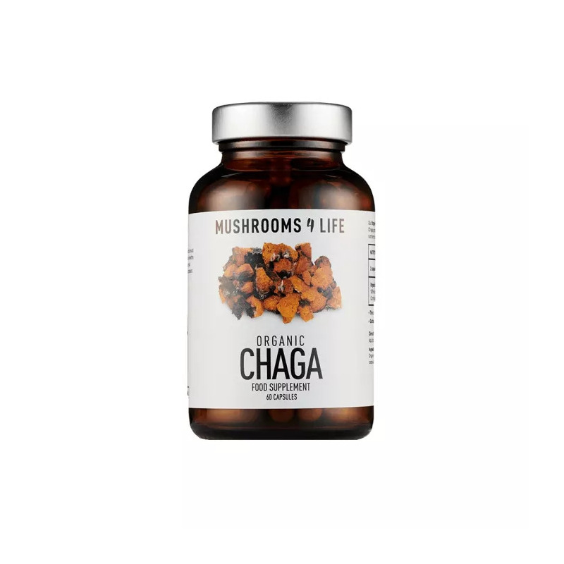 Organic Chaga Mushroom 800 mg Full Spectrum, 60 capsule, Mushrooms4Life