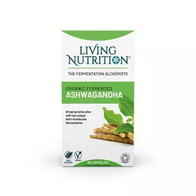 Organic Fermented Ashwagandha 600 mg Full Spectrum, 60 capsule, Living Nutrition