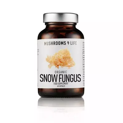 Organic Snow Fungus Mushroom (Tremella) 800 mg Full Spectrum, 60 capsule, Mushrooms4Life