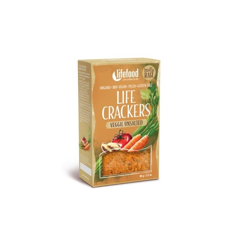 Lifecrackers raw cu legume fara sare bio 90g Lifefood PROMO