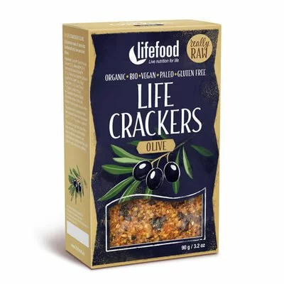 Lifecrackers cu masline raw bio 90g Lifefood