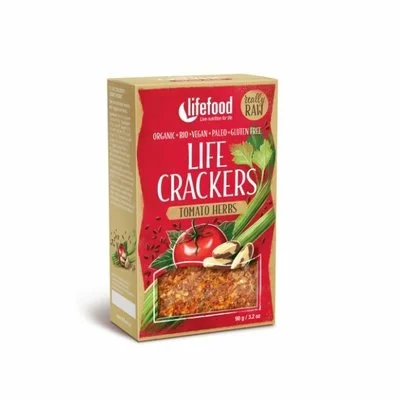 Life crackers raw cu rosii si ierburi bio 90g Lifefood