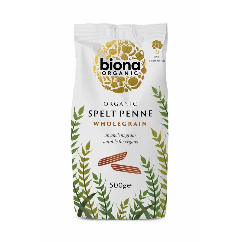 Penne din grau spelta integral eco, 500g, Biona