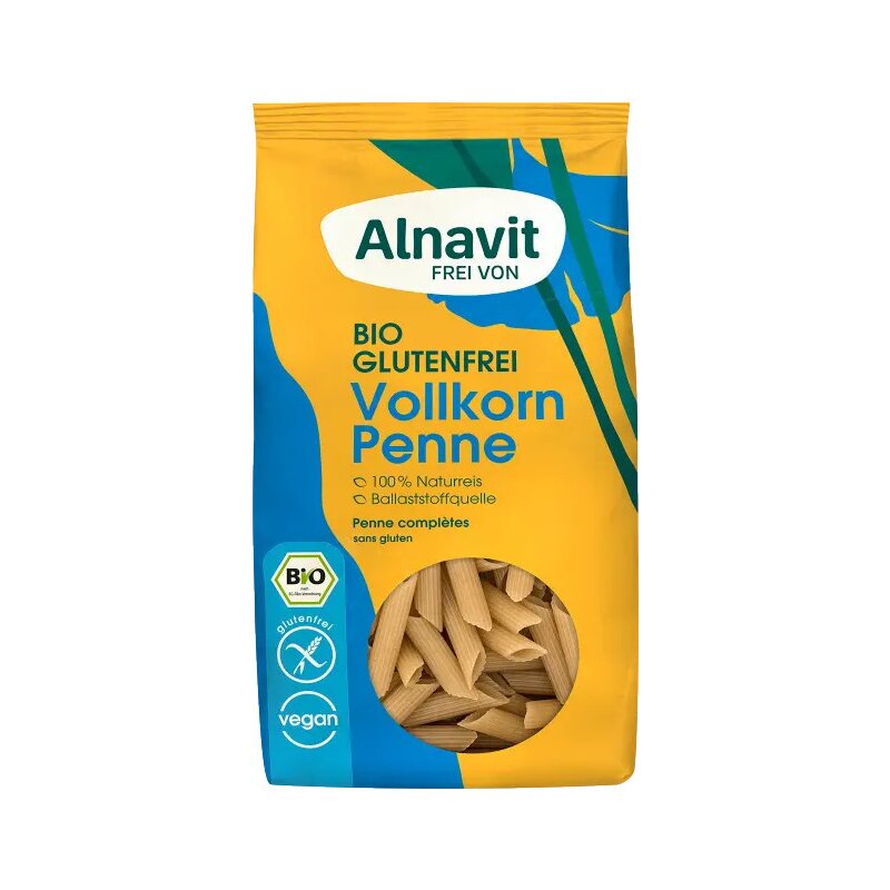 Penne din orez integral fara gluten, bio, 250g Alnavit