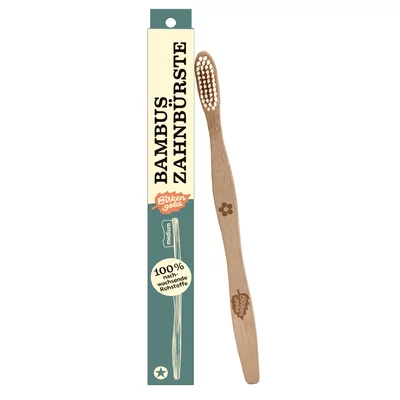 Periuta de dinti pentru adulti din bambus cu peri din ulei de ricin - medium Birkengold