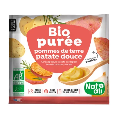 Piure instant de cartofi si cartofi dulci, bio, 30g, Nat-ali PRET REDUS