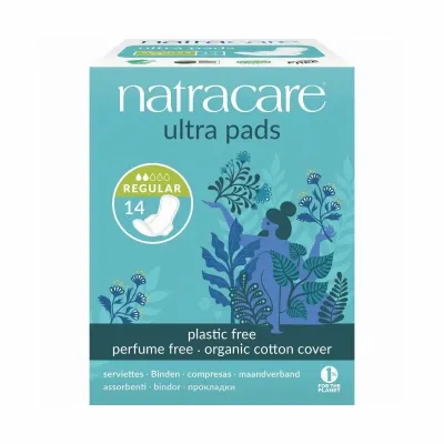 Absorbante normal cu aripioare cu strat de bumbac organic, Natracare