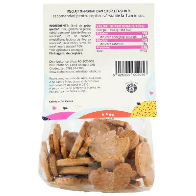 Biscuiti ratuste cu spelta si mere bio 100g Obio