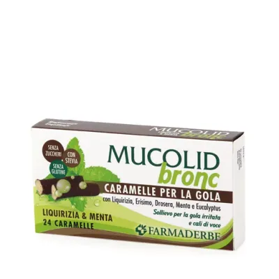 CARAMELE MUCOLID CU LEMN DULCE, 24 BUCATI, FARMADERBE