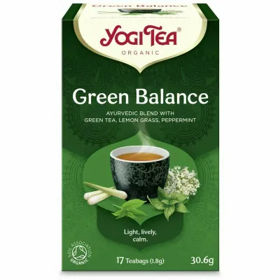 Ceai echilibru verde, bio, 17 pliculete, 30,6g, YogiTea