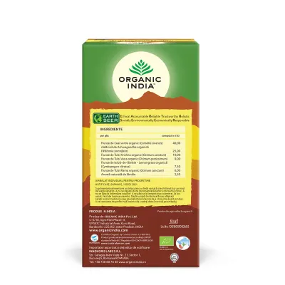 Ceai Tulsi Ashwagandha si Ceai Verde | Adaptogen & Revigorant 25 plic *BIO, Organic India