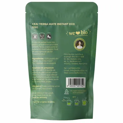 Ceai yerba mate instant bio 125g Obio