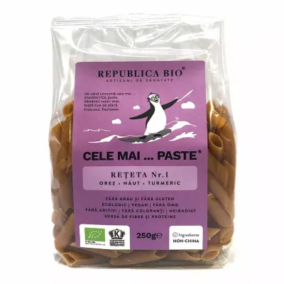 Cele mai…PASTE Reteta 1 Orez Naut Turmeric, fara gluten, ecologic,  250g, Republica BIO