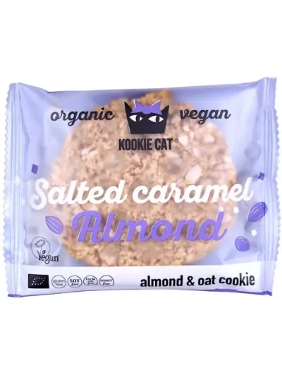 Cookie cu migdale si caramel sarat bio 50g Kookie Cat