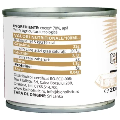 Crema de cocos bio 200ml Obio