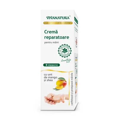 Crema reparatoare pentru maini cu unt de mango si shea 50ml - Leonard Radutz Formula - VivaNatura
