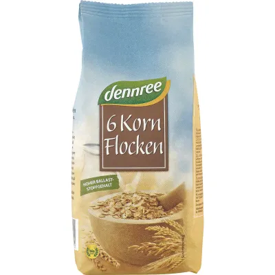 Fulgi din 6 cereale bio 500g Dennree - PRET REDUS
