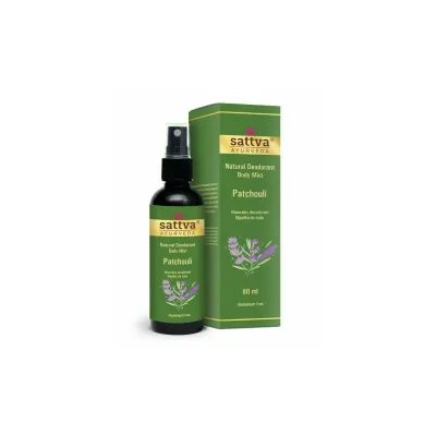 Deodorant fara aluminiu Patchouli 80ml, Sattva Ayurveda
