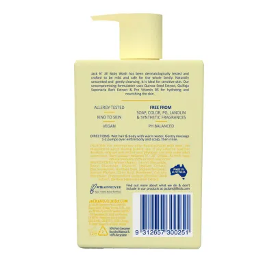 Gel de dus pentru bebelusi Yellow, fara parfum, hipoalergenic, 300ml, Jack n Jill