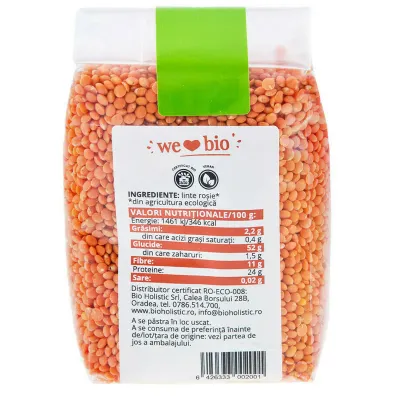 Linte rosie bio 400g Obio