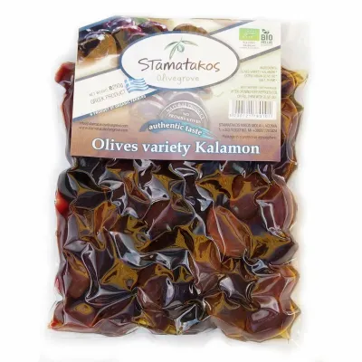Masline kalamata, vidate, bio, 250g, Stamatakos Olivegrove