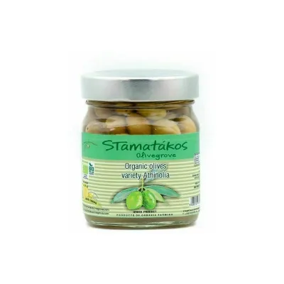 Masline verzi anthinolia cu cimbru si lamaie bio 290g Stamatakos Olivegrove
