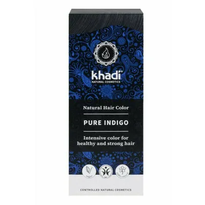 Vopsea de par naturala, NEGRU INDIGO, 100gr, Khadi