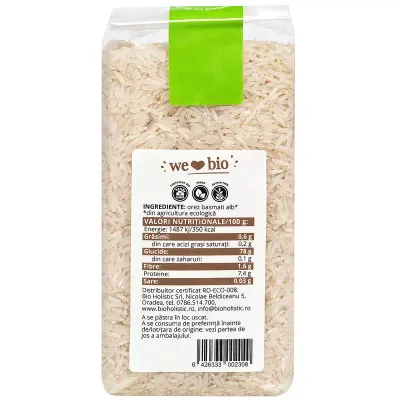Orez basmati alb bio 500g Obio