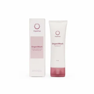 OrganiCup - Gel de igiena intima, pentru curatarea cupei menstruale 2-in-1 OrganiWash, 75 ml