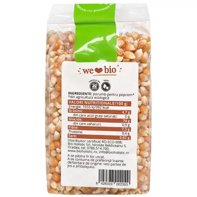 Porumb pentru popcorn bio 400g Obio