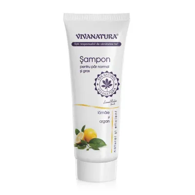 Sampon cu lamaie si argan pentru par normal si gras, 250ml, VivaNatura