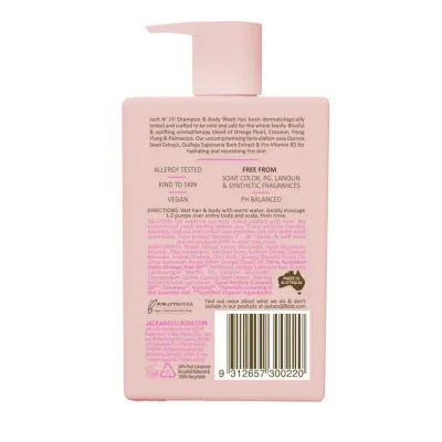 Sampon gel de dus pentru copii si piele sensibila Pink, 300ml, Jack n Jill