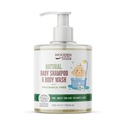 Sampon si gel de dus fara parfum pentru copii si bebelusi ecologic 300ml Wooden Spoon