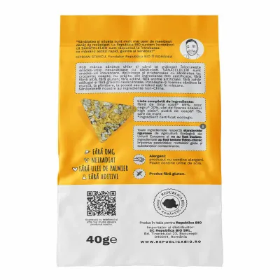 SANATELE BIO Linte, Orez Negru si Ceapa, ecologic, fara gluten, 40g, Republica BIO