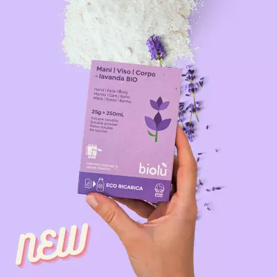 Sapun lichid cu lavanda pudra - refill ecologic 25g Biolu