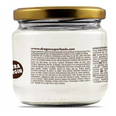 Ulei de cocos virgin presat la rece bio 300ml Dragon Superfoods