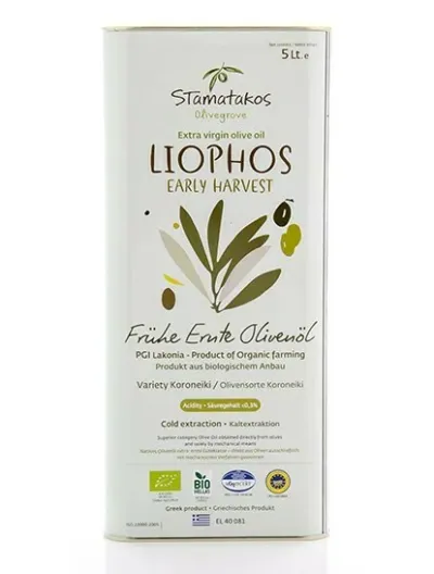 Ulei de masline extravirgin liophos early harvest bio 5l Stamatakos Olivegrove