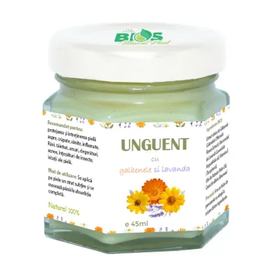 Unguent cu Galbenele si Lavanda, 100% natural, 45 ml Bios Mineral Plant