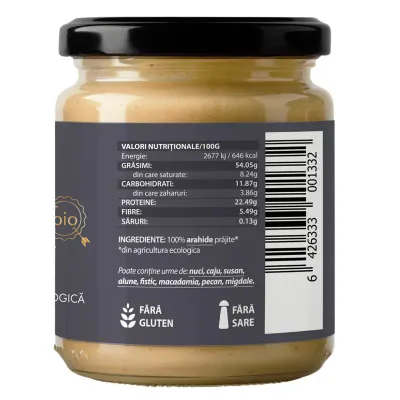 Crema de arahide smooth bio 250g Obio