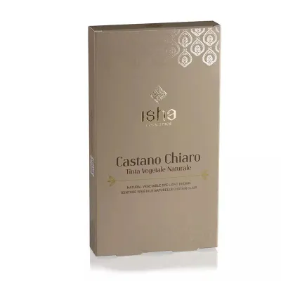Vopsea de par naturala castaniu - deschis 100g Isha