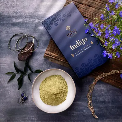Vopsea de par naturala indigo, 100g, Isha
