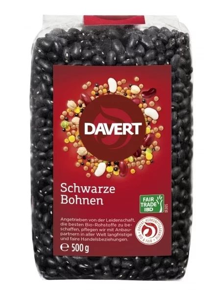 Fasole neagra bio 500g Davert