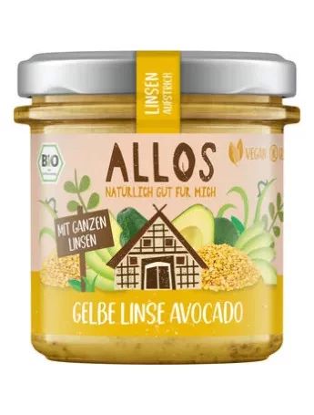 Pasta tartinabila din avocado cu linte galbena, fara gluten, bio, 140g, Allos